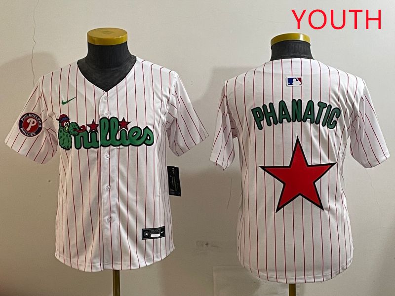 Youth Philadelphia Phillies Blank White three generations Joint Name Nike 2025 MLB Jersey style 10